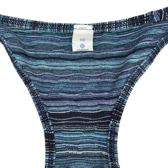 LULULEMON Cool Racerback Tank Sz 10 Space Dye Twist Naval Blue Peacock - Picture 3 of 5